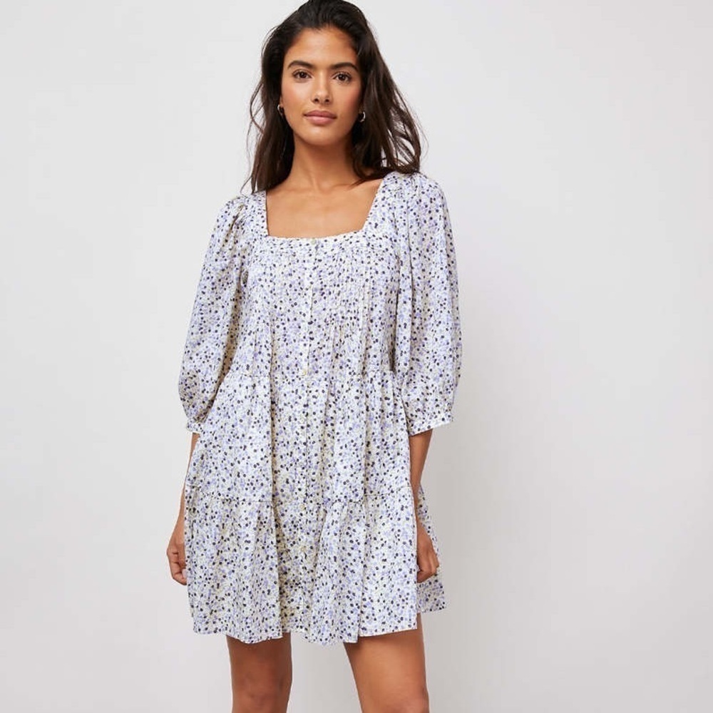 RAILS Pippa Watercolor Buds Floral Cotton Mini Dress NWT Size Small